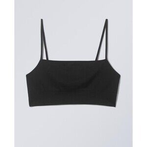 WEEKDAY Cat Soft Bralette Black Size Medium NWT | Minimalist Wire-Free Stretch B